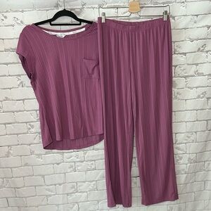 Nicole Miller Plum Pajama Set for Women Size Large